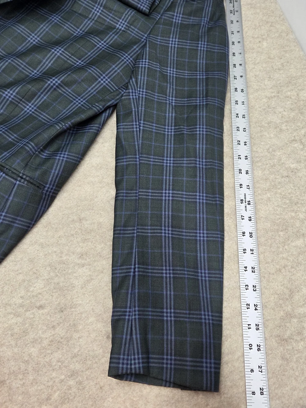Men's Green Plaid Blazer Wool Xl Ivy League Dark Academia Black Watch Tartan